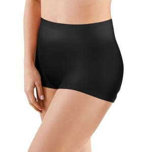 Black high-waisted shapewear briefs for women.