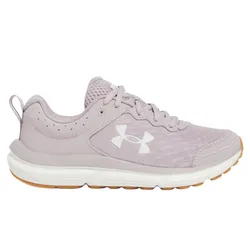 A lavender athletic shoe featuring a mesh upper, white sole, and prominent logo on the side.