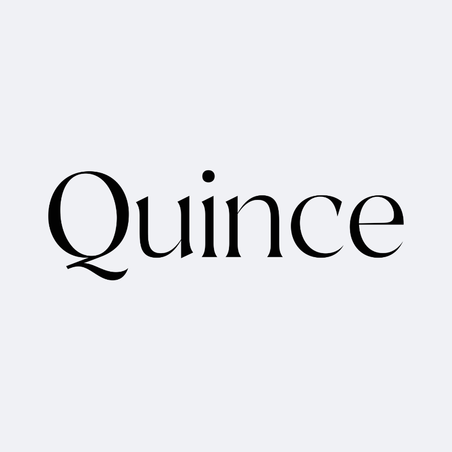 \“Quince\“ logo displayed in elegant black serif font.