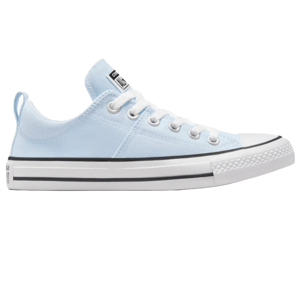 Light blue Converse Madison Canvas Shoes with white laces and black trimming. They feature a rubber toe cap and sole with classic style and logo on the back heel.
