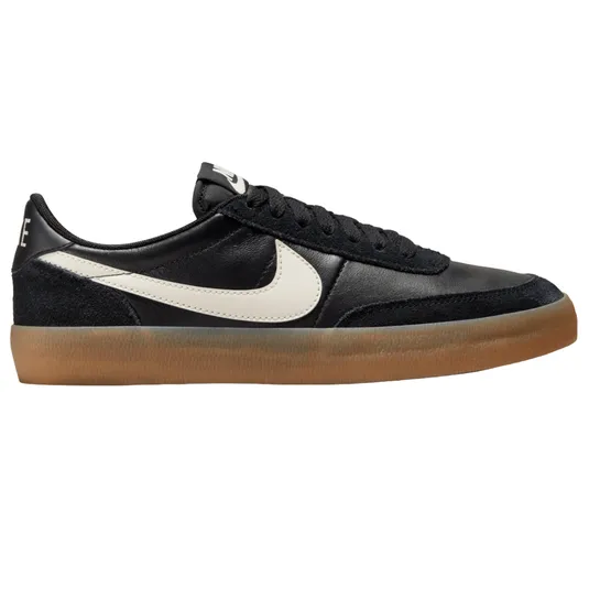 Nike Killshot OG sneakers in black with a white swoosh and gum sole.