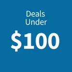 No products are displayed; the graphic indicates deals under $100.