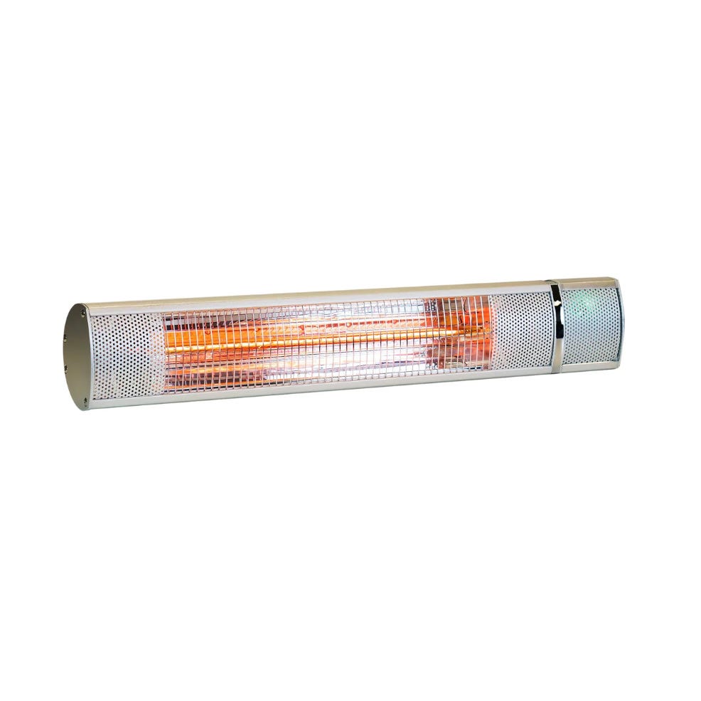This is an electric infrared heater, typically wall-mounted, designed for indoor space heating.