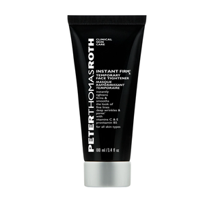 Peter Thomas Roth Instant Firmx Temporary Face Tightener, 100 ml (3.4 fl oz), designed to tighten and smooth the appearance of fine lines and wrinkles with vitamins C, E, and provitamin B5, suitable for all skin types.