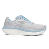 A light blue and gray running shoe featuring breathable mesh, a cushioned sole, and sleek design elements for enhanced comfort and performance.