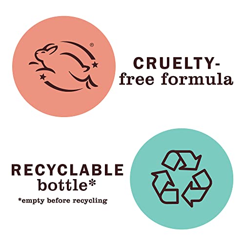 Cruelty-free formula with a recyclable bottle. Ensure bottles are emptied before recycling.