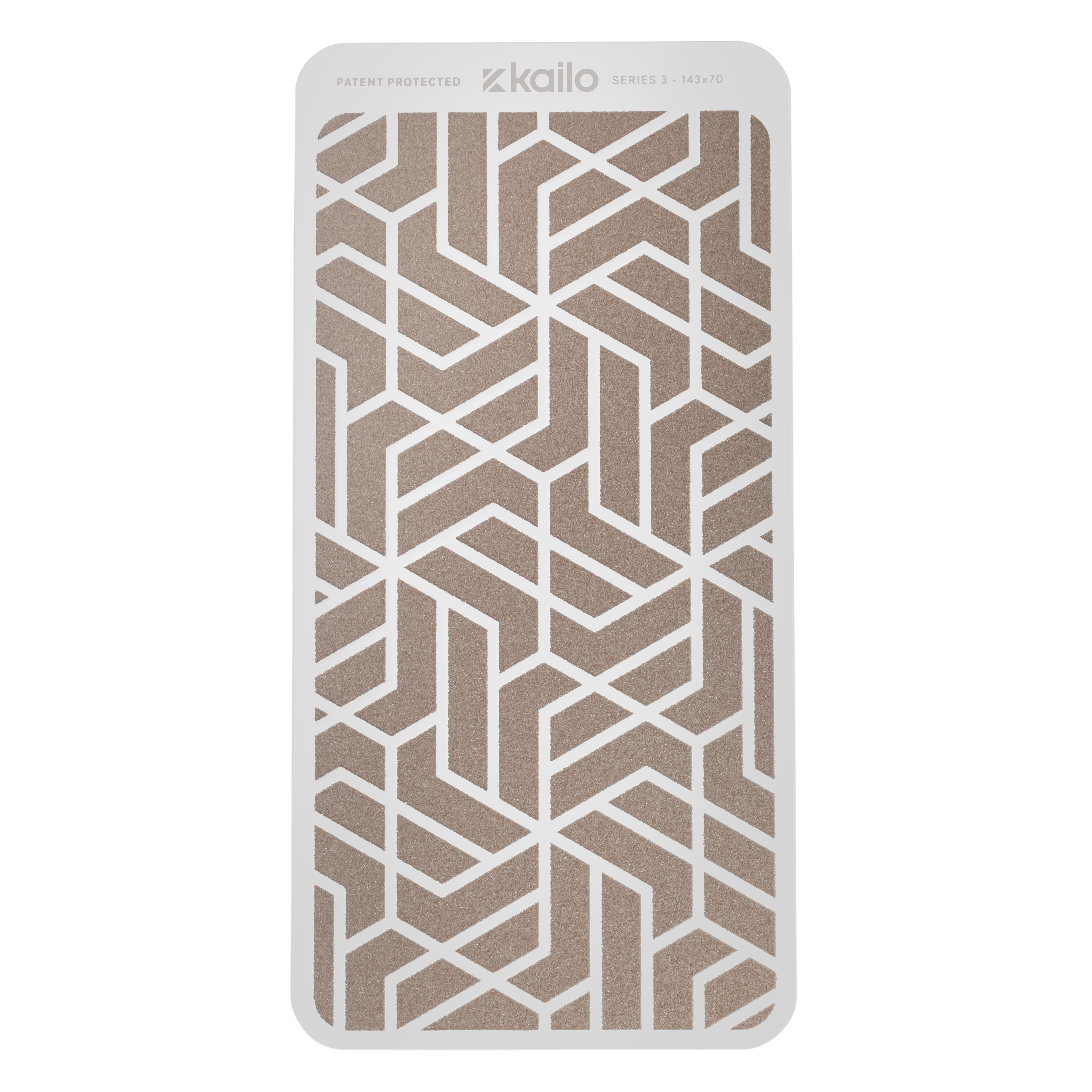 This is a Kailo patch, Series 3, featuring a geometric pattern on a rectangular surface measuring 143x70.