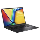 ASUS Vivobook laptop with a colorful screen display and a black keyboard.