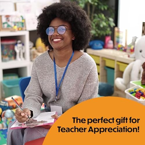 A smiling teacher is holding a BIC mechanical pencil and clipboard, with text suggesting it as a gift for Teacher Appreciation.