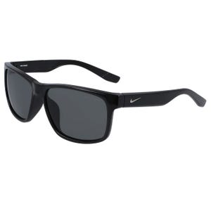 Black Nike sunglasses with a rectangular frame and the Nike logo on the temple.