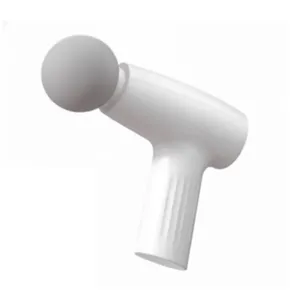 A handheld massage gun with a rounded attachment, designed for muscle relaxation and therapy.