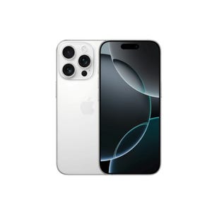 A silver smartphone featuring a sleek design with three cameras on the back and a modern, geometric pattern on the screen.