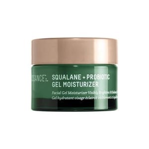 A jar of Squalane + Probiotic Gel Moisturizer for facial skincare.