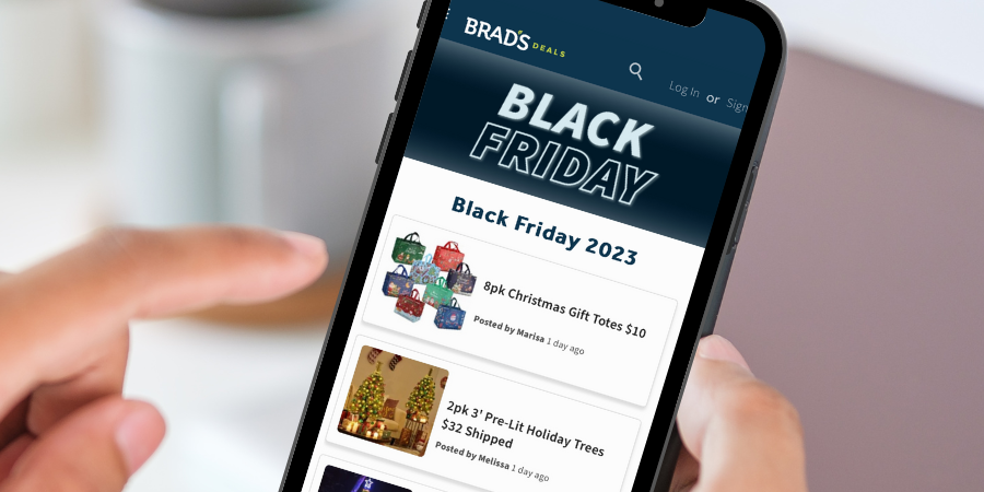 Brad's Deals Black Friday page on phone