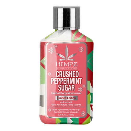 a mini peppermint scented lotion from the Hempz brand
