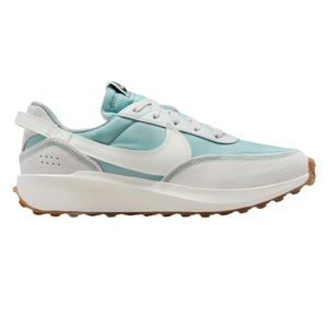 Nike Women's Waffle Debut Shoes feature a retro-inspired design with a teal and white color palette. They have a suede and textile upper, a signature swoosh, and a chunky gum sole for traction.