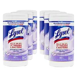 Pack of Lysol Disinfecting Wipes, Early Morning Breeze scent, 480 total wipes, claims to kill 99.9% of viruses and bacteria, suitable for cold and flu viruses including COVID-19 in 15 seconds.