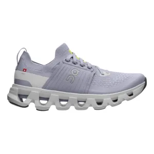 A lavender athletic shoe with a unique cloud-like sole design, featuring \“Cloudtec\“ technology and a subtle logo on the side, designed for comfort and performance.