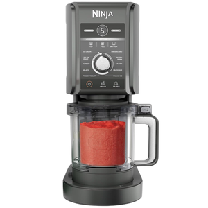 Ninja ice cream maker with various settings for ice cream, gelato, sorbet, milkshake, and more, featuring a digital timer and customizable texture controls.