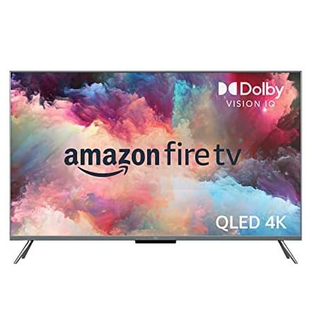 Amazon Fire TV Omni QLED Series 43\“ features 4K resolution with Dolby Vision IQ and supports Amazon's Fire TV platform, allowing access to streaming services and smart TV capabilities.