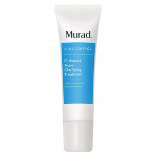 Murad Acne Clarifying Treatment is a skincare product with 1.0% salicylic acid designed for acne control. The packaging highlights its ability to clarify skin.