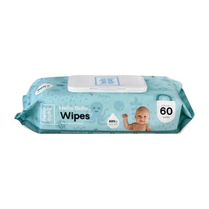 Hello Bello 60ct Baby Wipes are plant-based, hypoallergenic wipes made with 99% water. They are soft, sensitive, and fragrance-free, suitable for baby care.