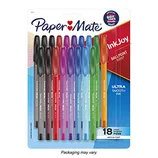 Paper Mate InkJoy Ballpoint Pens, 18-pack with assorted colors, featuring ultra-smooth ink and medium point.