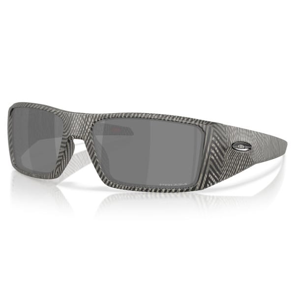 Rectangular sunglasses with a textured, striped pattern on the frame and gray tinted lenses.