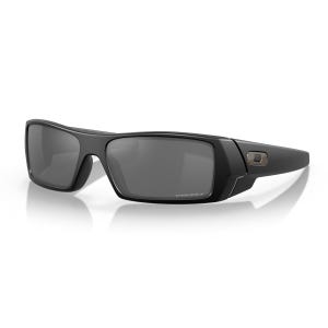 Oakley Gascan sunglasses feature a rectangular wrap-around frame with black lenses and prominent arm detailing, offering a sporty and modern design.