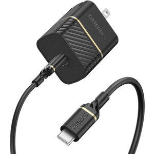 A 20W OtterBox USB-C wall charger with a matching USB-C cable, designed for charging compatible devices.