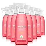 Method All-Purpose Cleaner, pink grapefruit scent, in a spray bottle, set of eight, 28 fl oz each; designed to cut grease and grime with plant-based cleaning power.