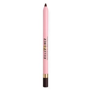 Too Faced Killer Liner is a pink-cased waterproof eyeliner with a precision tip, designed for long-lasting wear and smooth application.