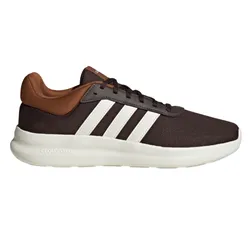 A brown and white sneaker featuring the iconic three stripes and a \“Cloudfoam\“ sole, likely designed for comfort.