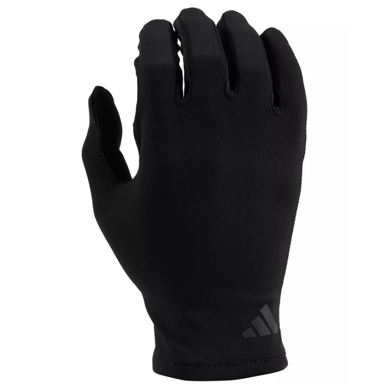 Black Adidas men's gloves with a sleek design featuring the brand's logo on the wrist, suitable for cold weather.
