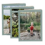 Three photo calendars for January, February, and March 2025, featuring different outdoor nature scenes with children.