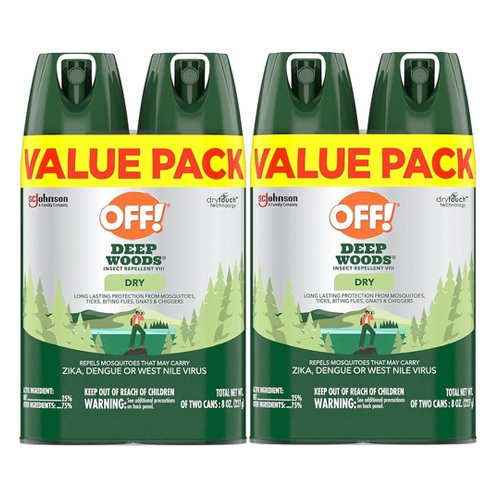 Two bottles of OFF! Deep Woods Dry insect repellent in a value pack.