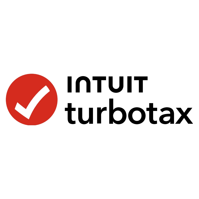Intuit TurboTax logo featuring a red circle with a white checkmark, representing tax preparation software by Intuit.