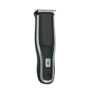 Wahl Rechargeable Clipper Set features a black and silver cordless clipper with a textured grip and a power button, designed for trimming and grooming.