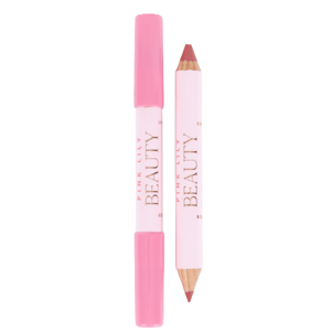 Two pink lip liners from Pink Lily Beauty, one with a cap on and the other without.