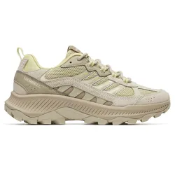 Merrell Moab Vertex Mid Waterproof shoes in beige with a robust tread, mesh, and suede design.