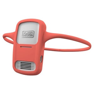Red Black+Decker portable battery-operated handheld fan with a flexible loop handle.
