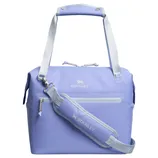 A light purple Stanley cooler bag with a handle and detachable shoulder strap. The bag features a front zippered pocket and the Stanley logo on both the bag and strap.