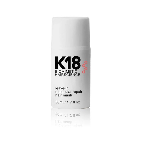 K18 Biomimetic Hairscience leave-in molecular repair hair mask, 50ml (1.7 fl oz).