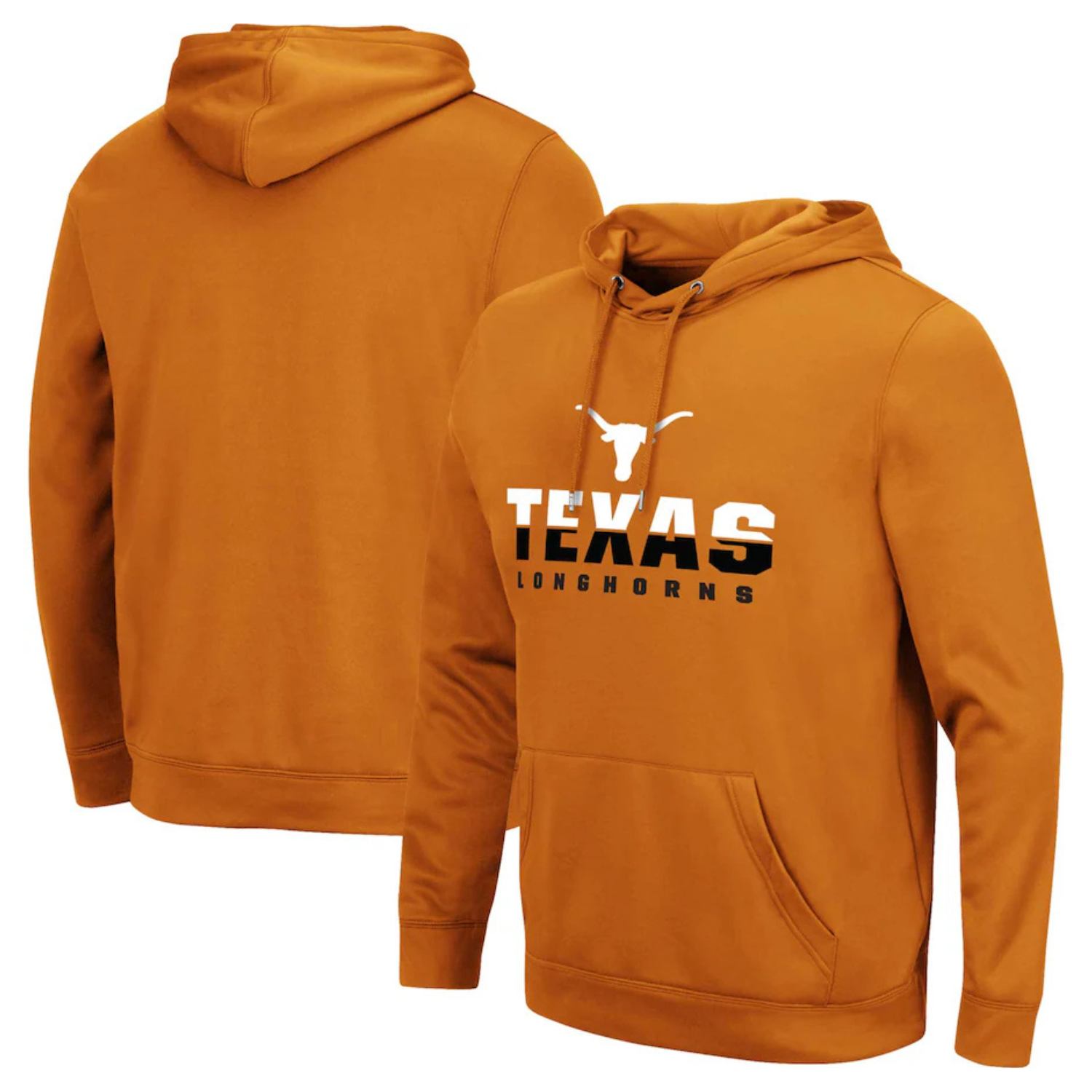 Burnt orange hoodie with the Texas Longhorns logo and text on the front.
