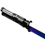 A 75CM lightsaber features a 16-color light, simulate vibration, gravity sensing, long battery life, silent mode, and flash mode, with a black hilt.