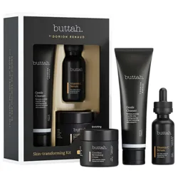 Buttah Skin-transforming Kit by Dorion Renaud includes a Gentle Cleanser, Vitamin C Serum, and CocoShea Revitalizing Cream.