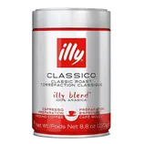 Illy Classico Ground Coffee, Classic Roast, 100% Arabica, for Espresso Preparation, 8.8 oz (250 g) tin.