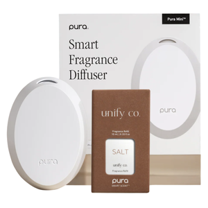 Pura Smart Fragrance Diffuser with Unify Co. Salt fragrance refill.