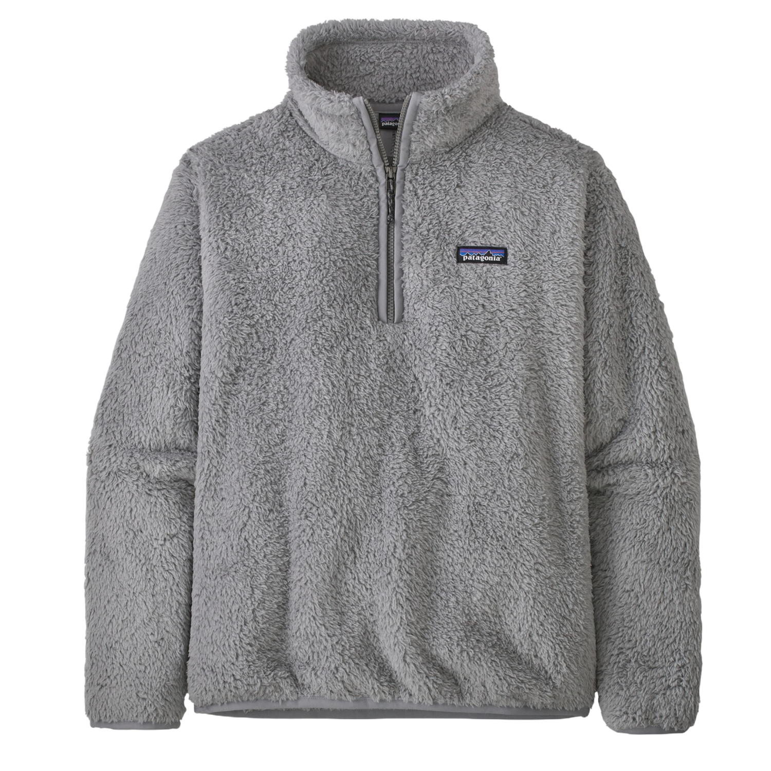 Gray Patagonia Los Gatos Fleece featuring a soft, high-pile construction with a quarter-zip design and the Patagonia logo on the chest.
