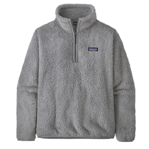 Gray Patagonia Los Gatos Fleece featuring a soft, high-pile construction with a quarter-zip design and the Patagonia logo on the chest.